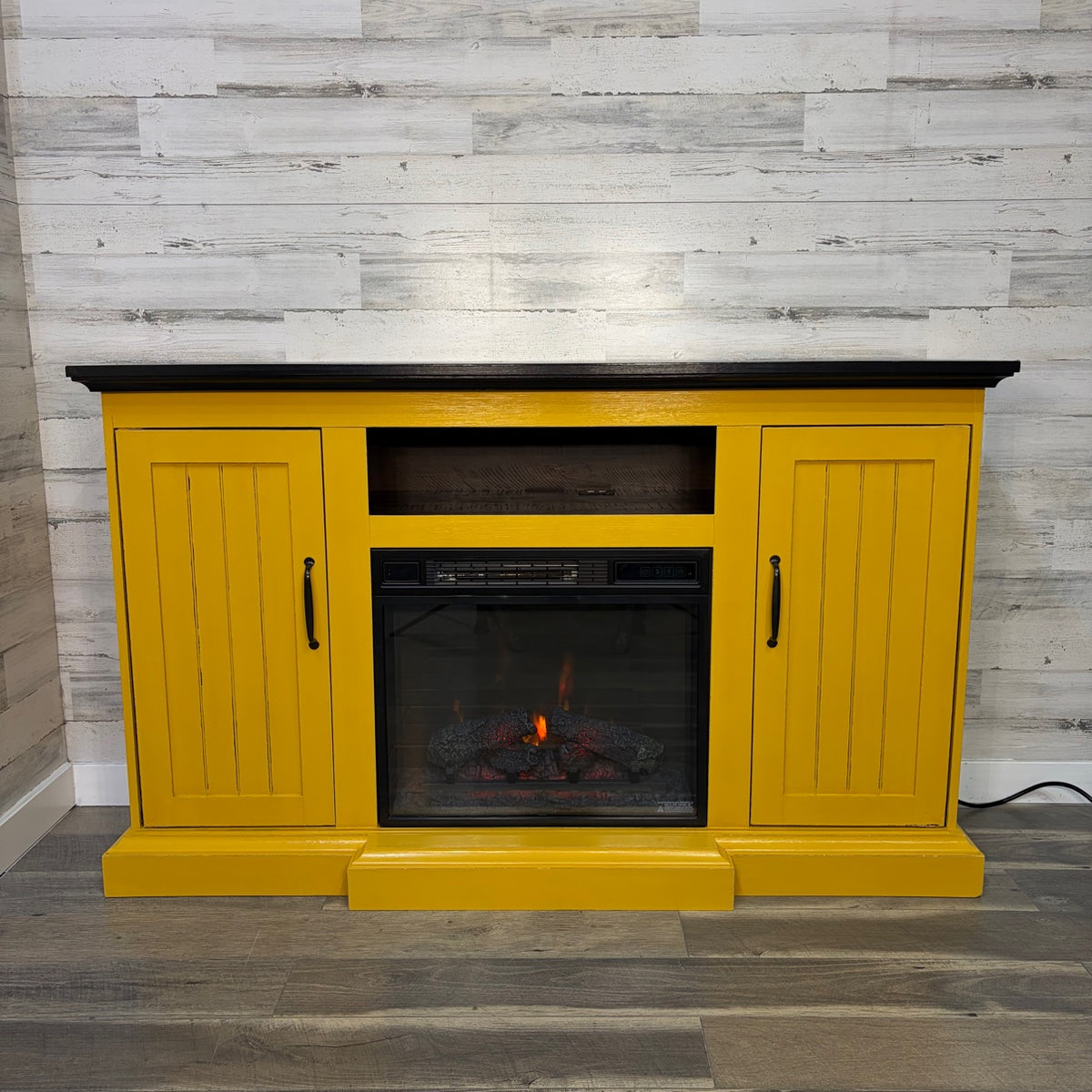 Refinished electric fireplace TV stand
