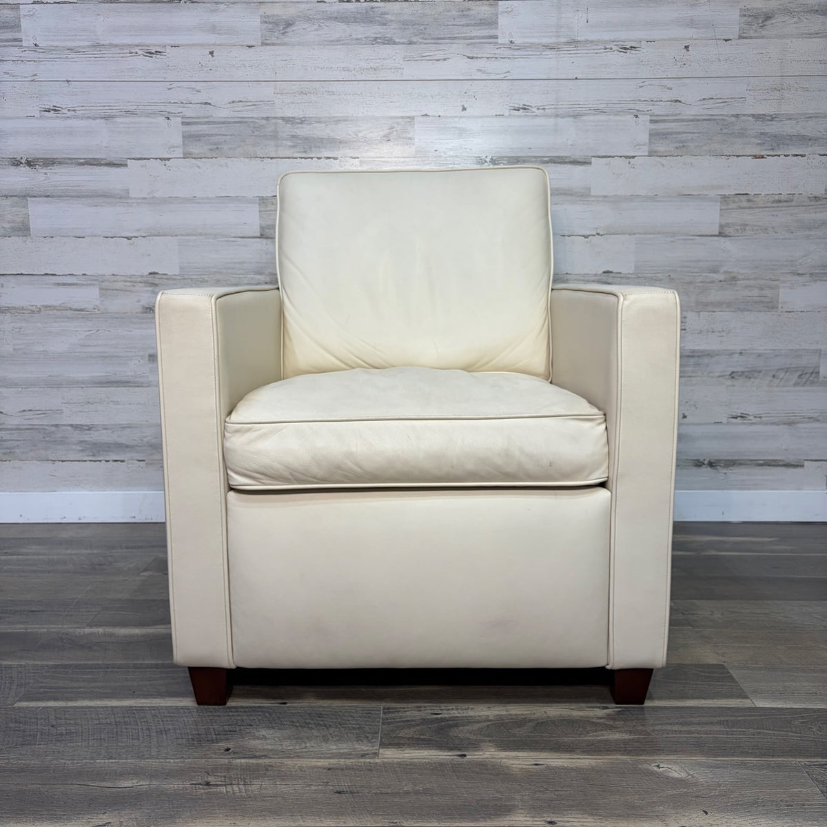 Williams Sonoma leather chair, front view