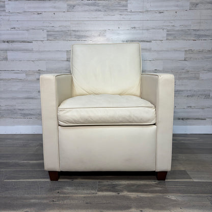 Williams Sonoma leather chair, front view