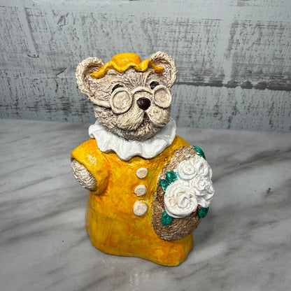 Vintage 1981 Bekka teddy bear figurine, front view