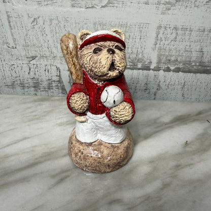 Bekka teddy bear baseball player figurine, front view