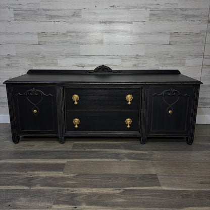 Low Antique Black Buffet