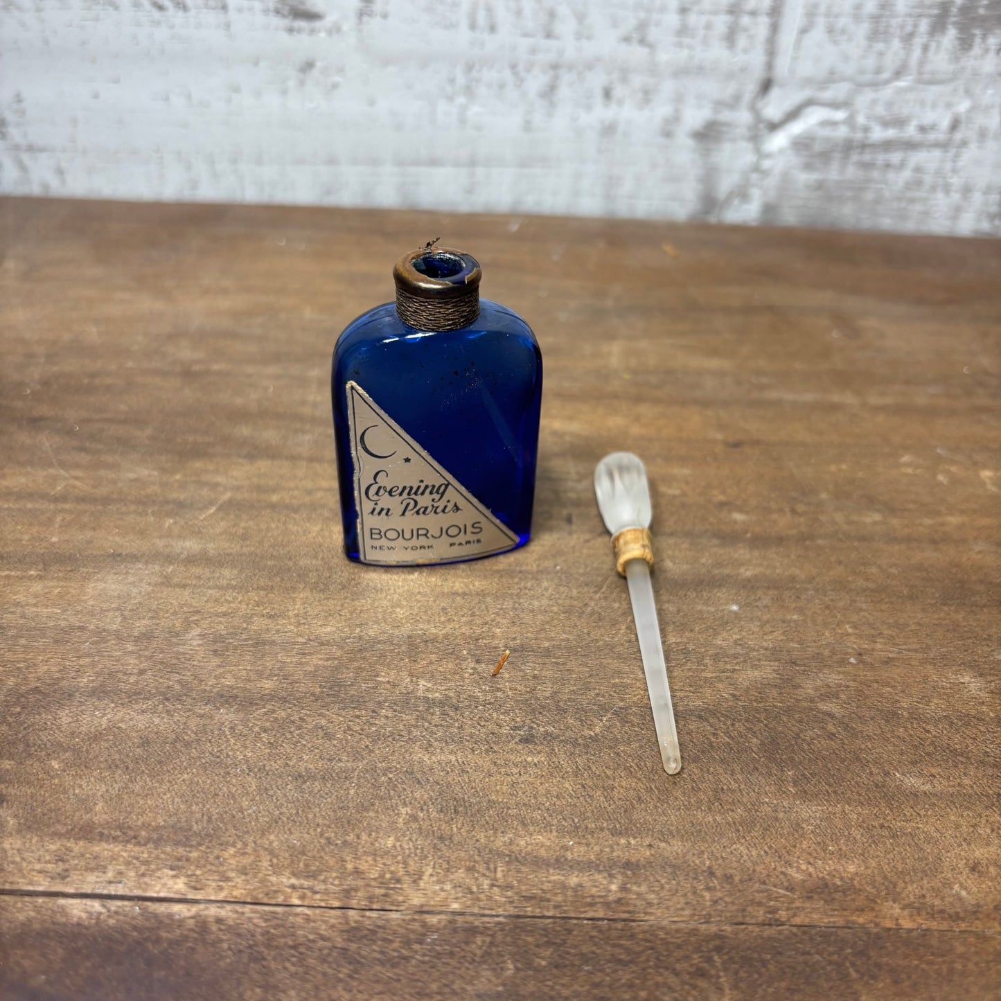Vintage Evening In Paris Bourjois Cobalt Blue Collectable Perfume Empty Bottle
