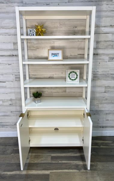 Pottery Barn Westly Cane Bookcase/ Bookshelf Cabinet