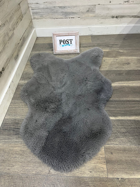 Gray Faux Fur Rug