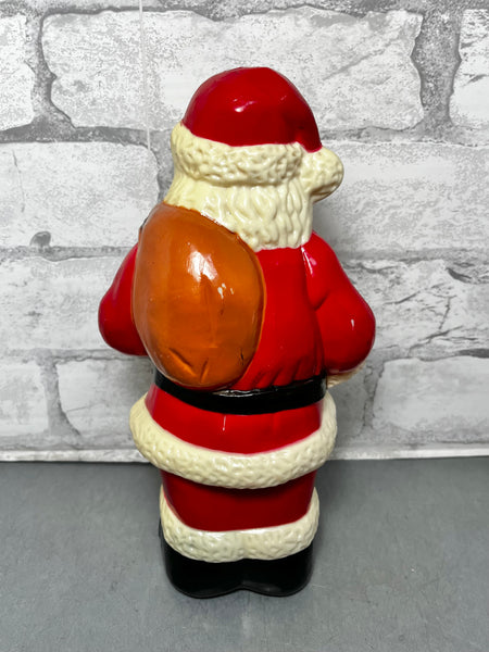 Vintage Christmas Blow Mold Plastic Santa Claus