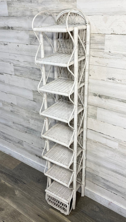 Vintage Wicker White Shelf