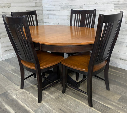 Black Dining Table & 4 Chairs Set