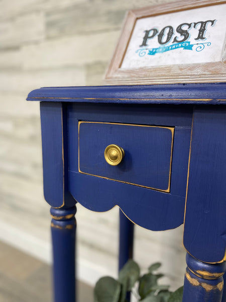 Navy Blue End Table/ Nightstand/ Plant Stand