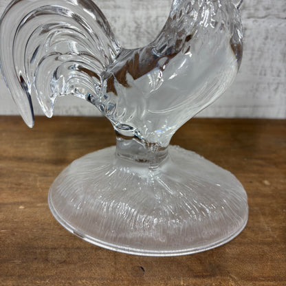 Vintage Cristal D'Arques Rooster Crystal Glass Figurine