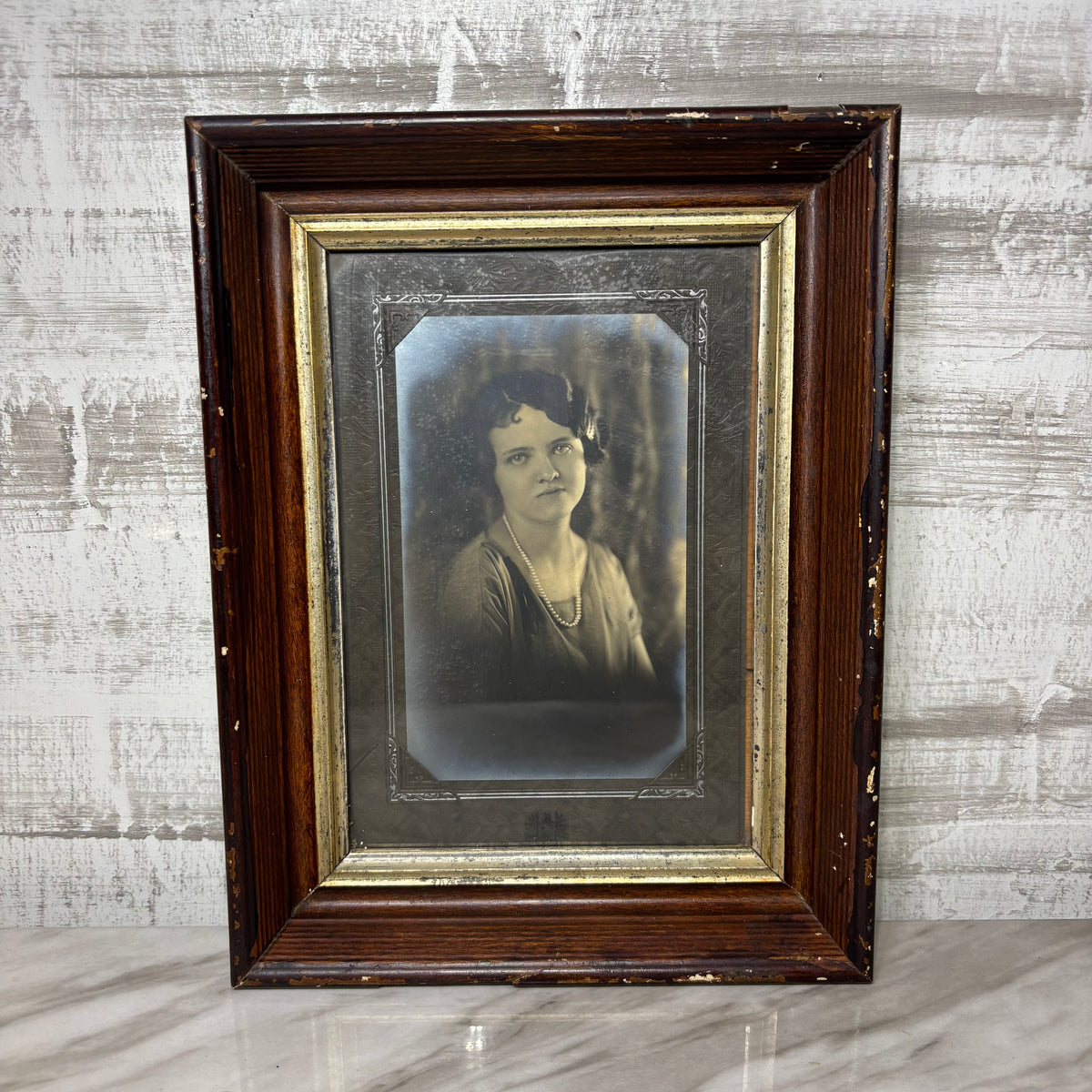 Vintage 1920s Lady Portrait Framed Photo