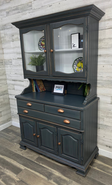 Dark Gray Flint Ridge China Hutch