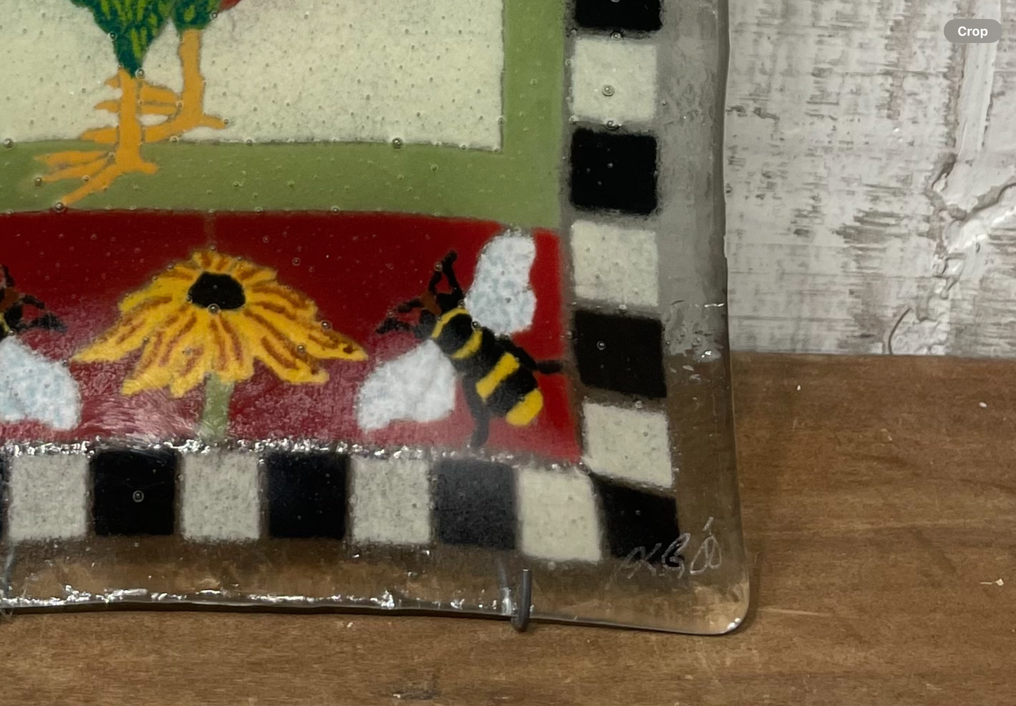 Peggy Karr Checkerboard Fused Glass Plate