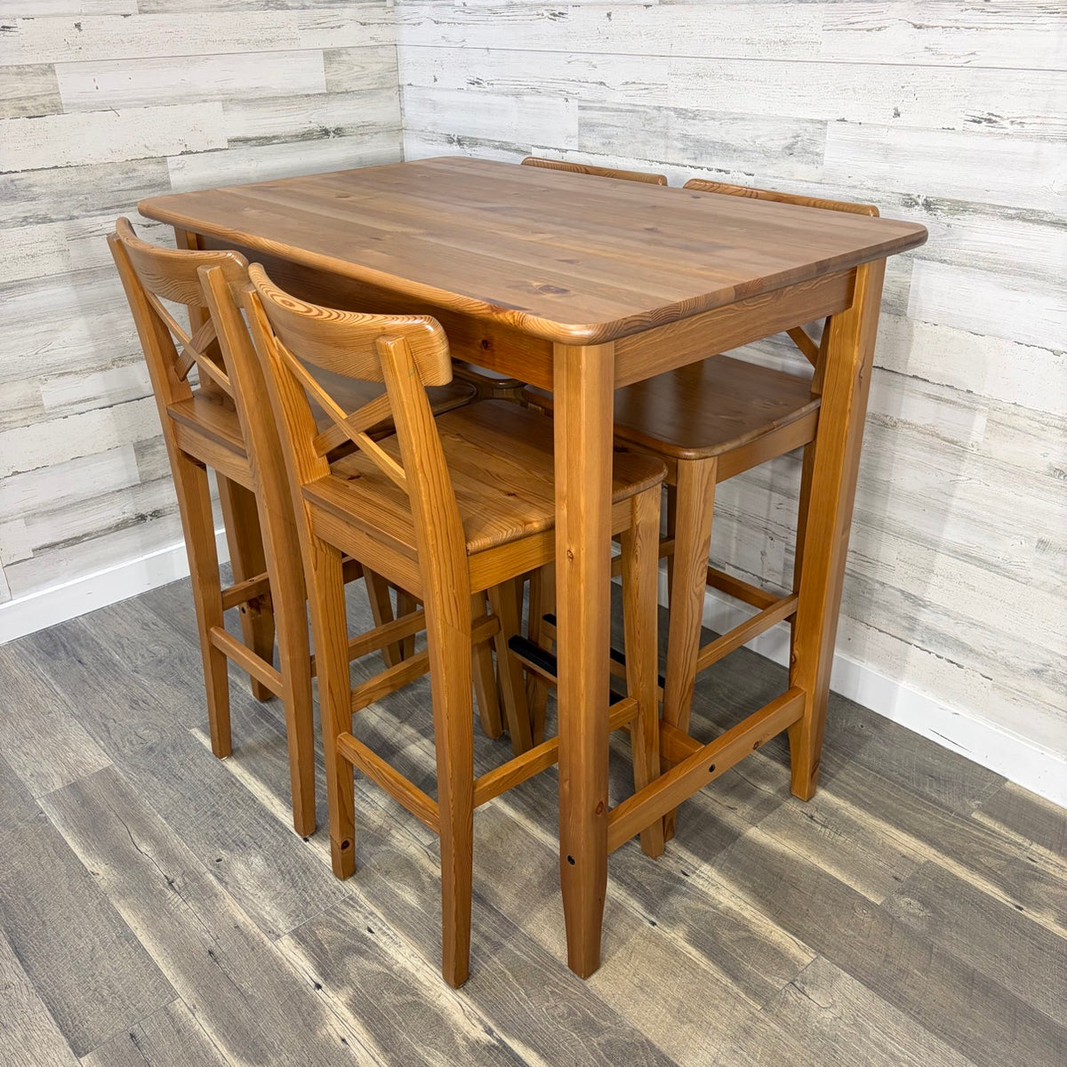 IKEA INGOLF bar table and 4 chairs set