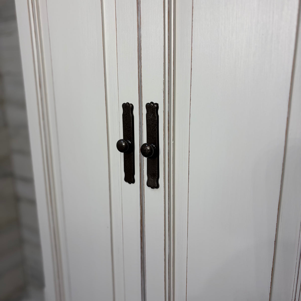 black door hardware close-up