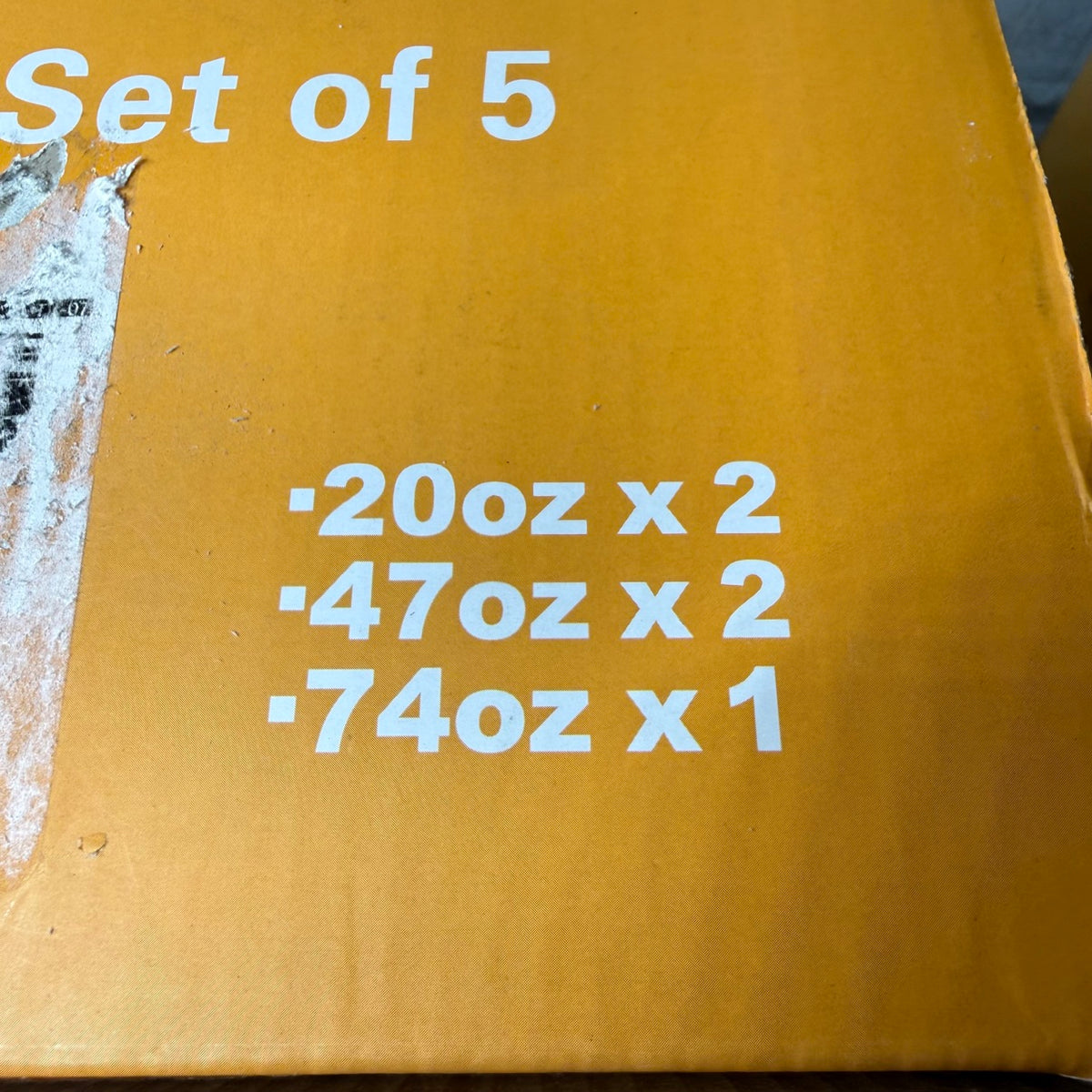 Size label on box