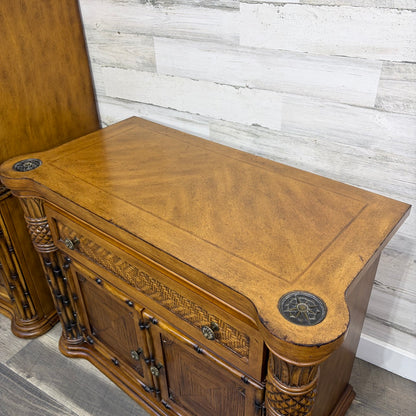 Tall dresser and nightstand set, angled side view