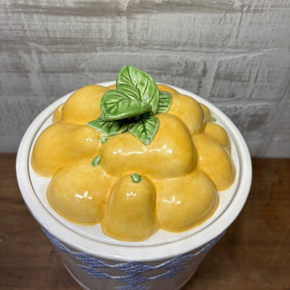 Vintage Treasure Craft Hopscotch Fruit Ceramic Pear Canister