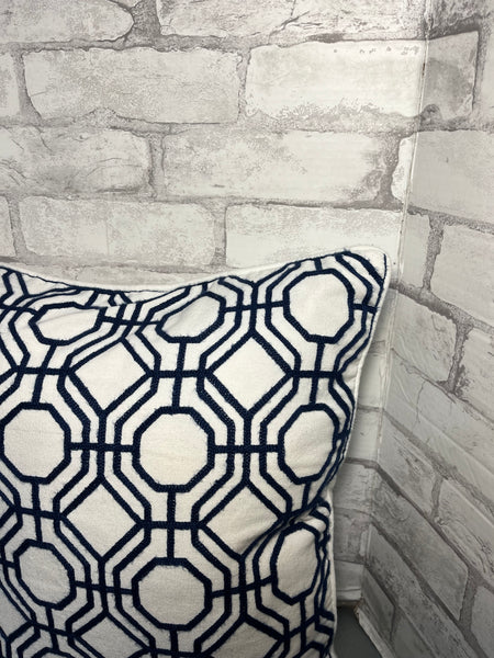 Blue Hexagon Throw Pillow