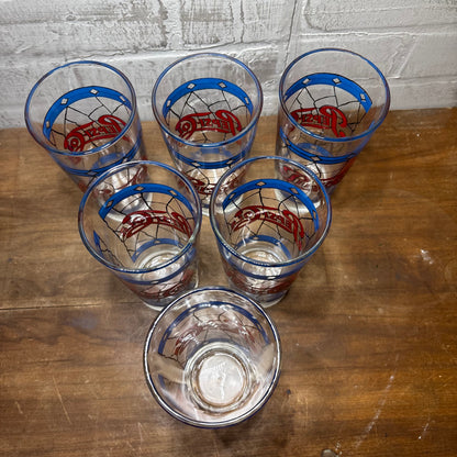 Vintage Pepsi Cola Tiffany Style Stain Glass Set Of 6