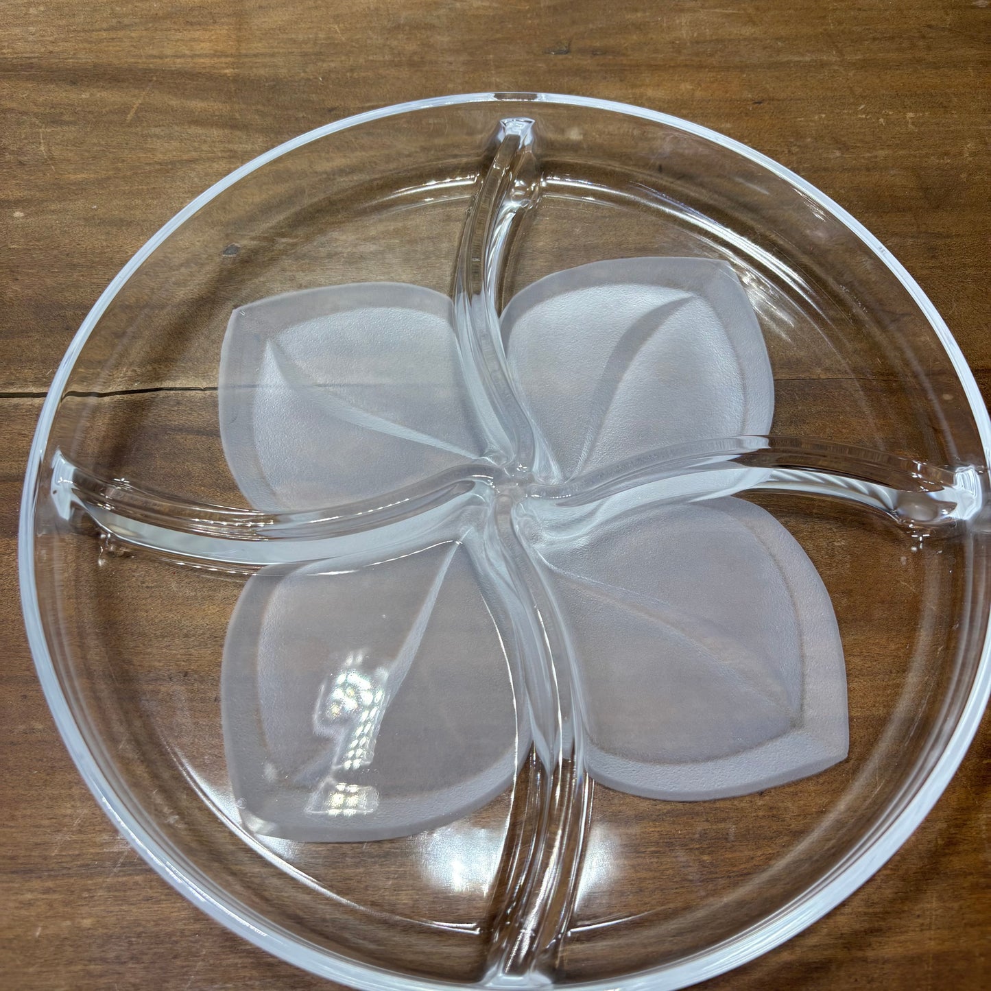 Frosted Floral Divided Serving Dish