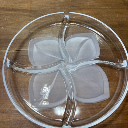 Frosted Floral Divided Serving Dish