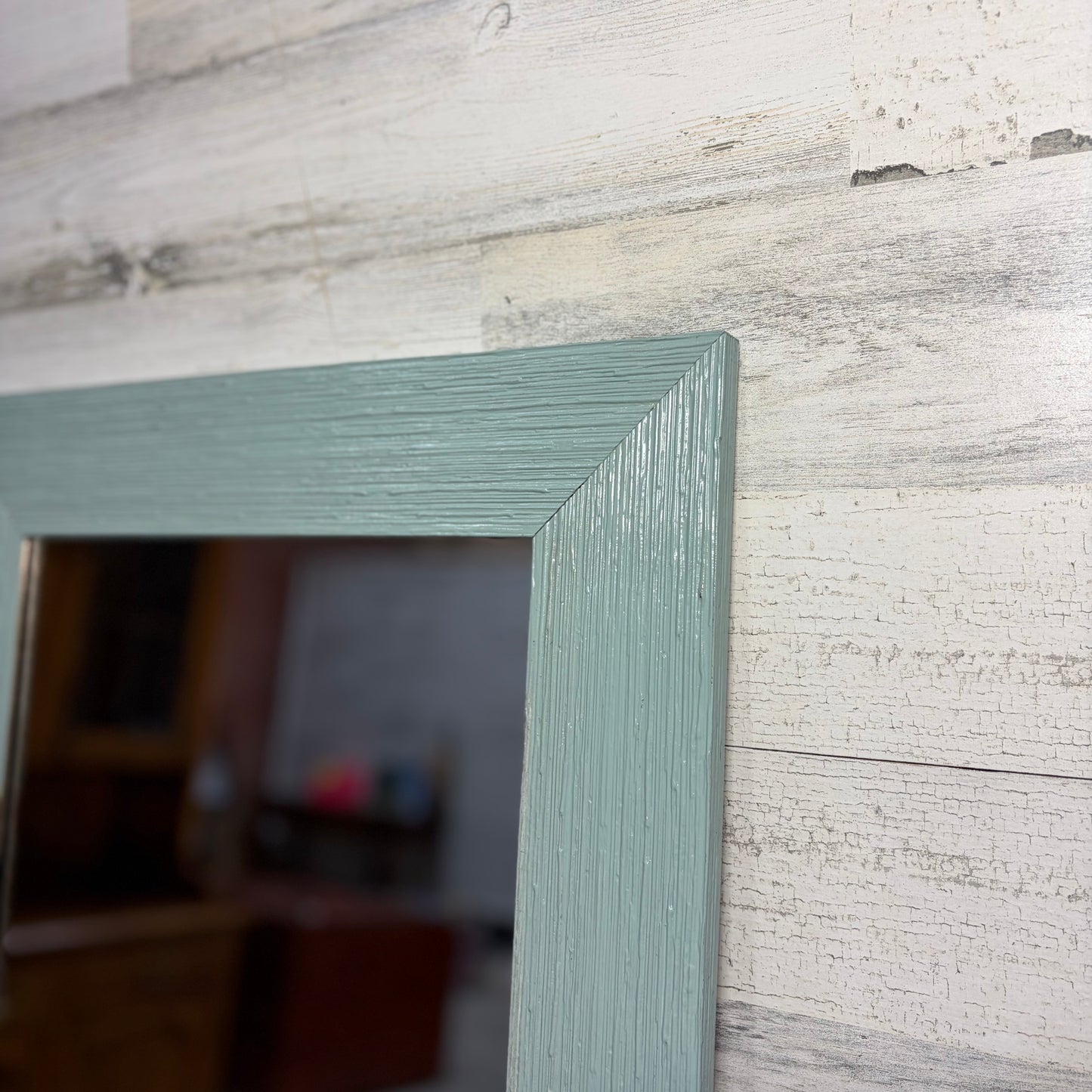 Tall Mirror Light Blue Frame
