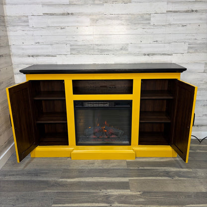Refinished electric fireplace TV stand