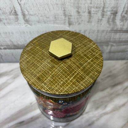 Vintage Murray Allen Canvas Rose Floral Tin Made in England