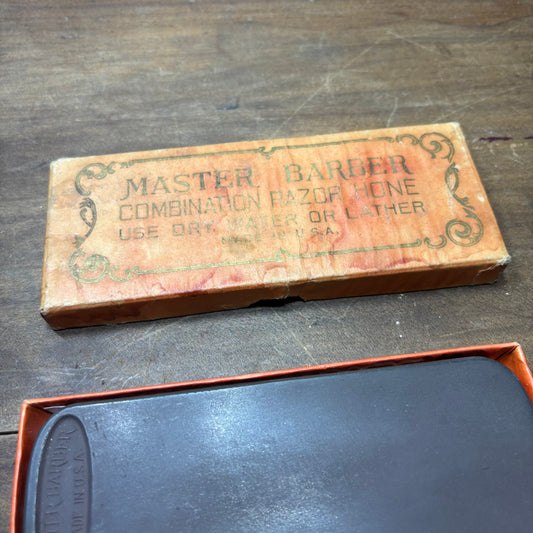 Vintage Master Barber Combination Razor Hone with Box