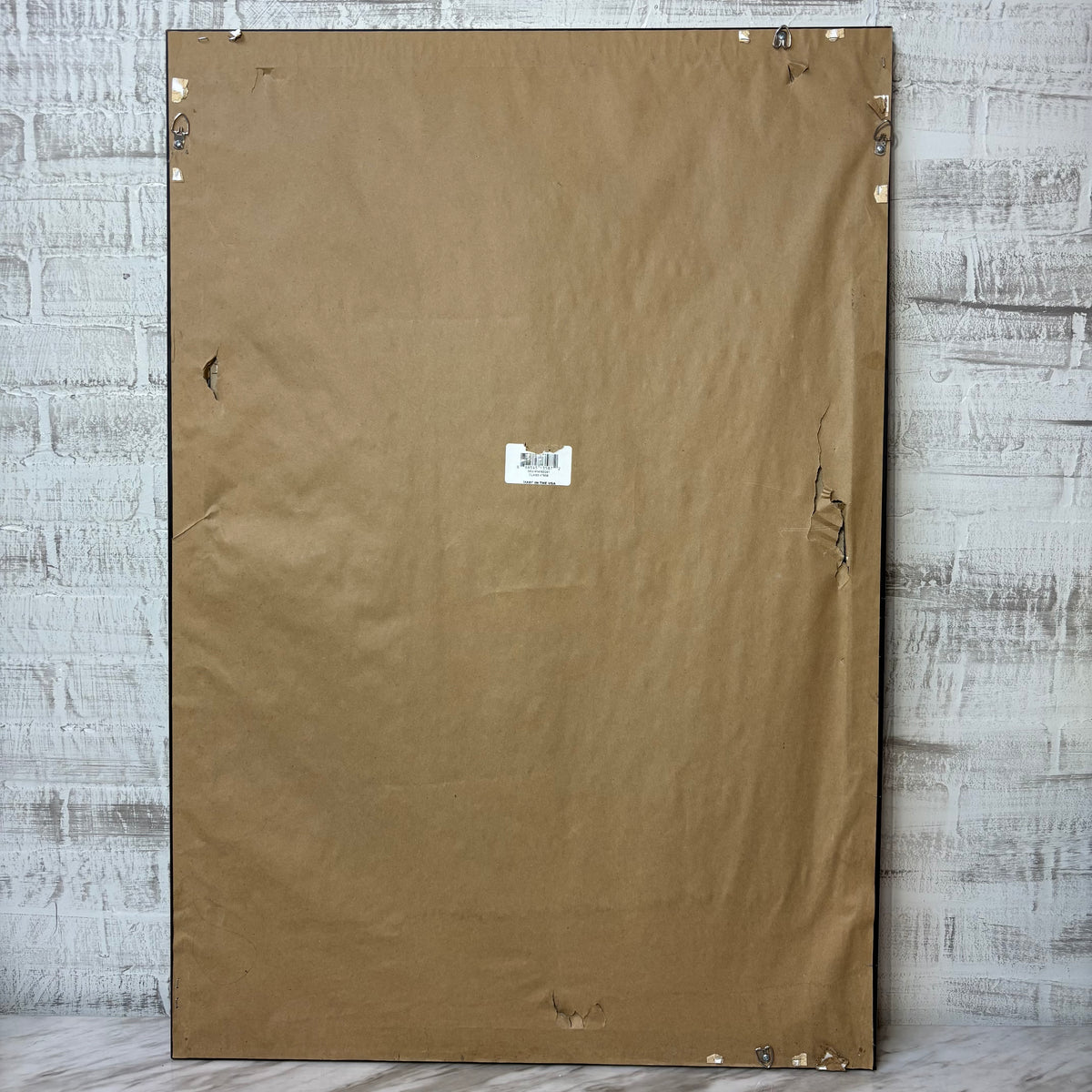 Gray Brown Weathered Faux Wood Framed Wall Mirror