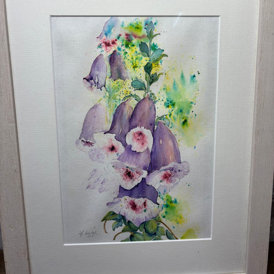 Original Foxglove Water Color Framed Painting