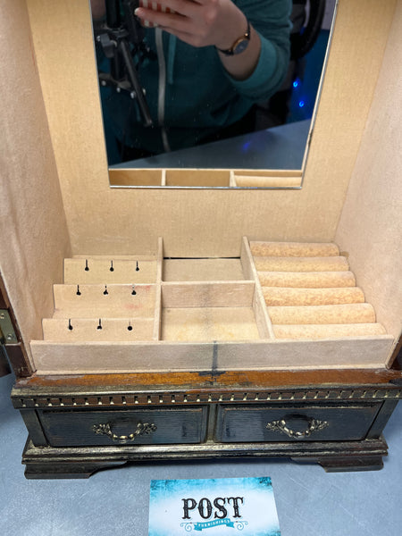 Vintage Jewelry Black And Gold Armoire