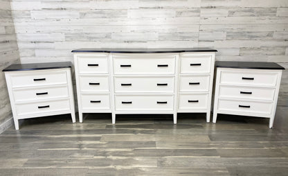 White 3pc Dresser & Nightstand Set