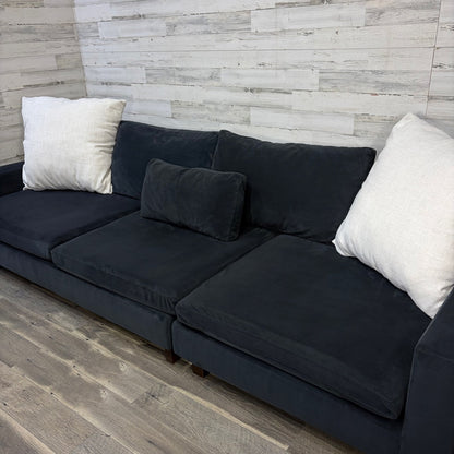 West Elm Harmony 2pc sectional black performance velvet — photo 4