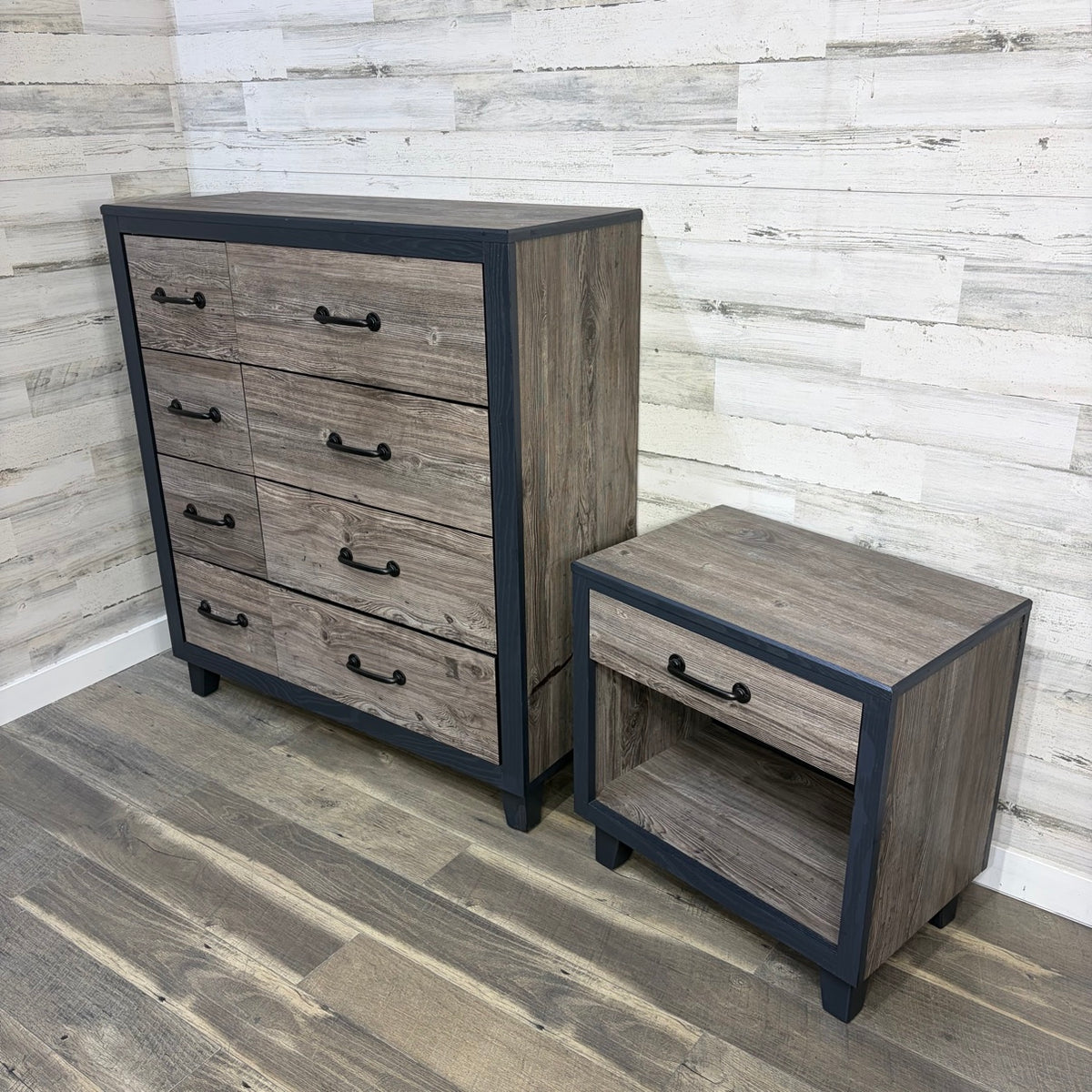 Dresser and nightstand set, angled view