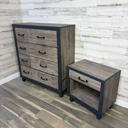 Dresser and nightstand set, angled view