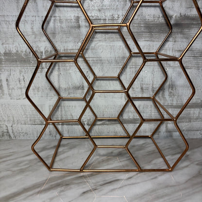 Rose Gold Honeycomb Wine Rack