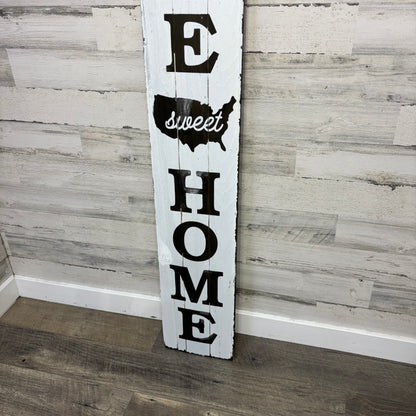 Double Sided Wooden Welcome Home Sign with Patriotic Design