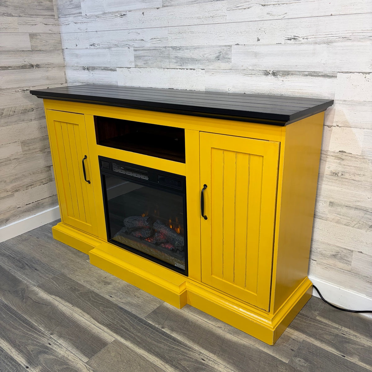 Refinished electric fireplace TV stand