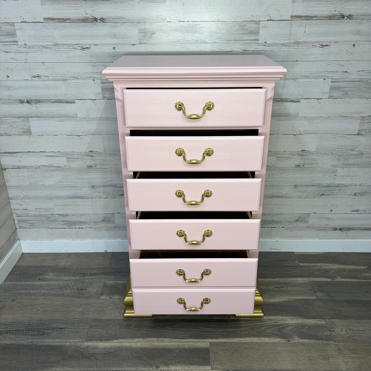 Drawers open, front view