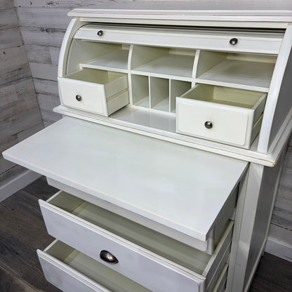 Refinished white roll top desk — photo 5