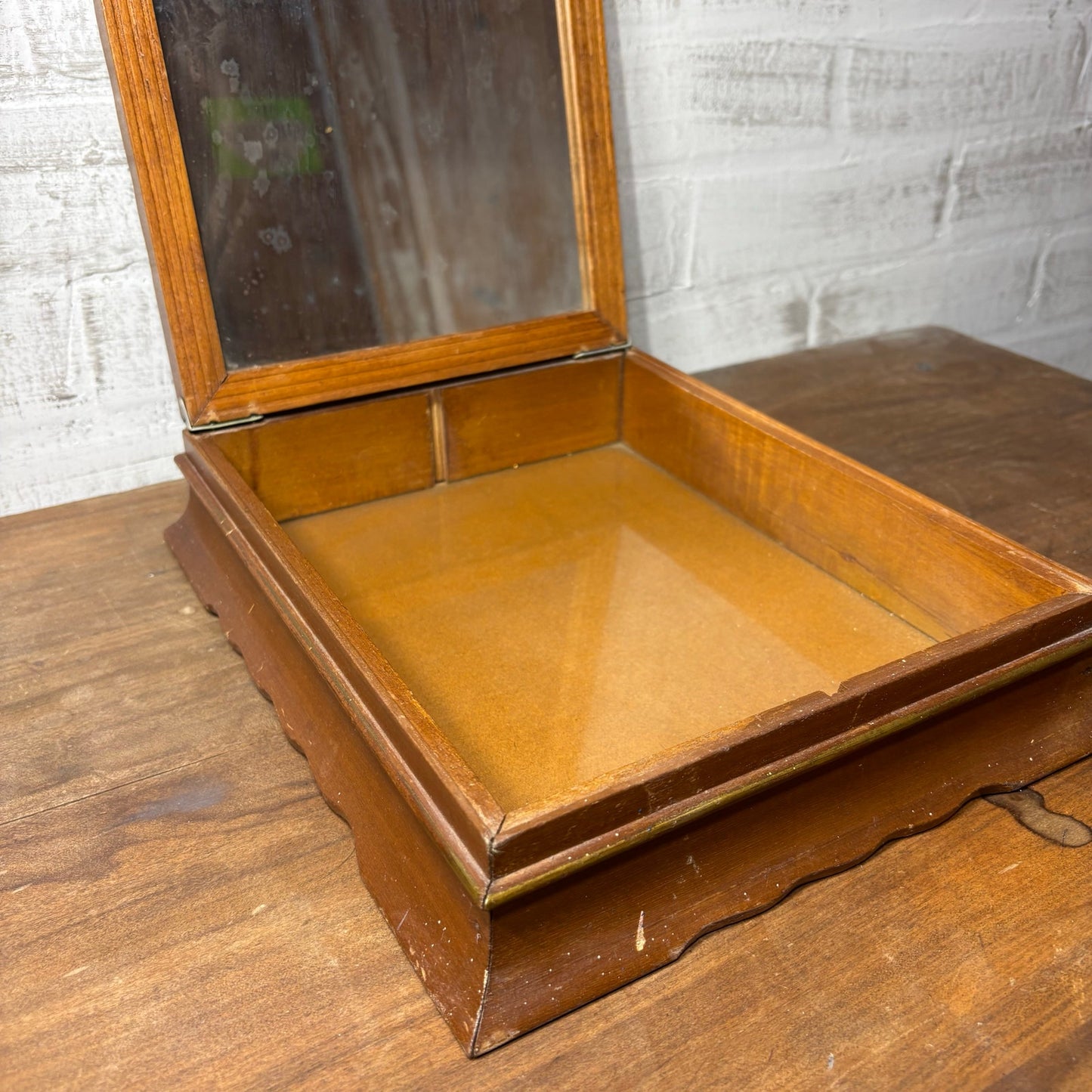 Vintage Wooden Floral Jewelry Box