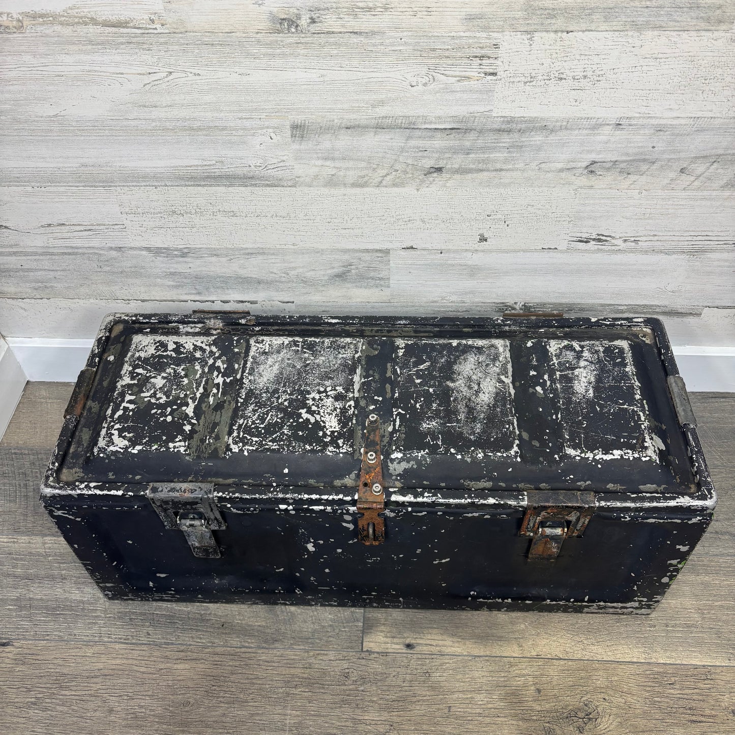 Vintage Metal Military Trunk Storage Trunk
