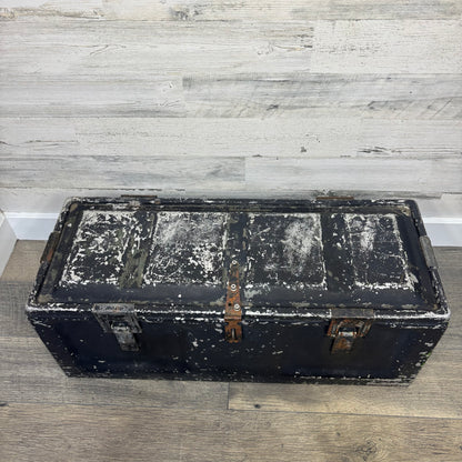 Vintage Metal Military Trunk Storage Trunk
