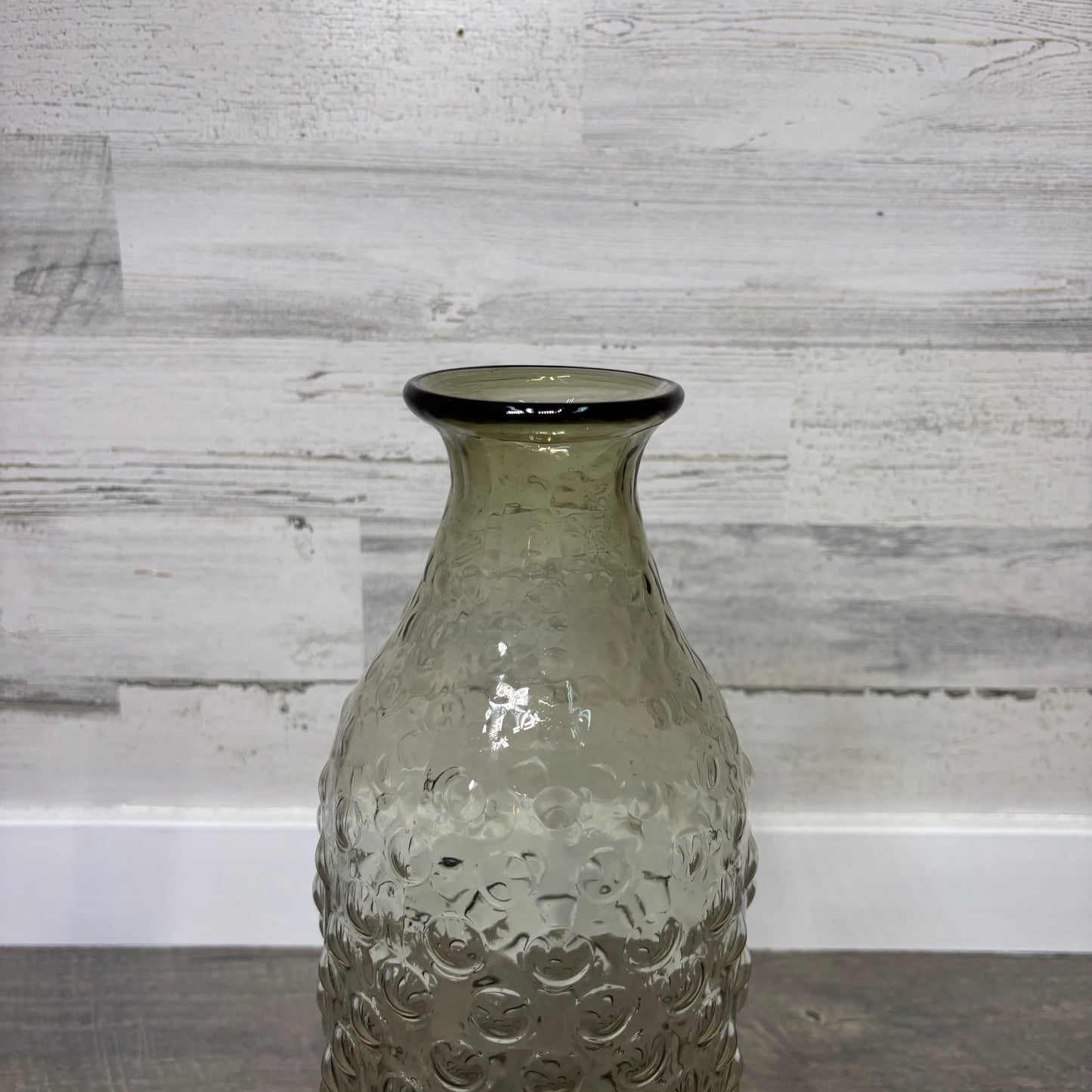 Large Gray Bubble Glass Vase