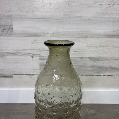 Large Gray Bubble Glass Vase