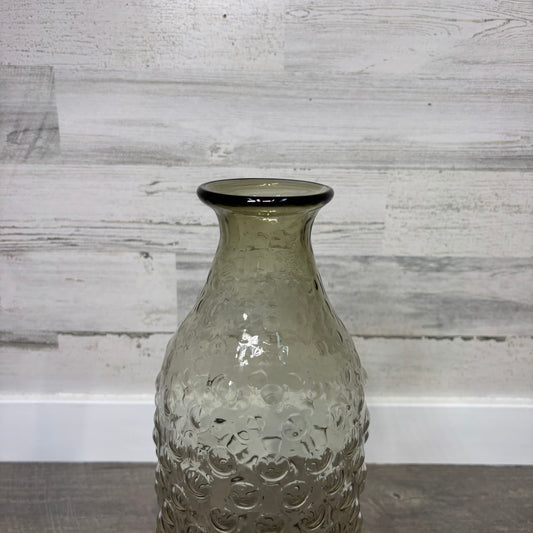 Large Gray Bubble Glass Vase