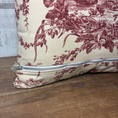 Country Red Rooster Throw Pillow