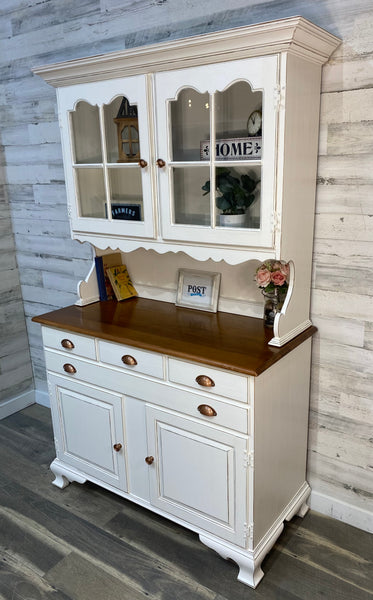 White Farmhouse China Hutch
